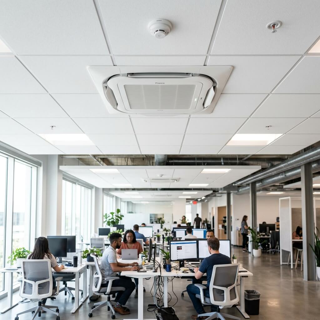 Corporate office open space air conditioning application